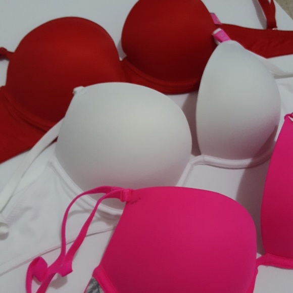 Victoria's secret 32D PINK  SUPER PUSH UP BRAS NEW - Picture 2 of 4